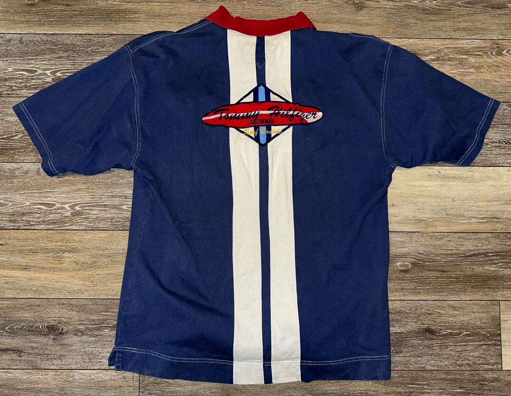 Vintage 90's Tommy Hilfiger *Custom Surfboards* Embroidered Polo Shirt Mens XL